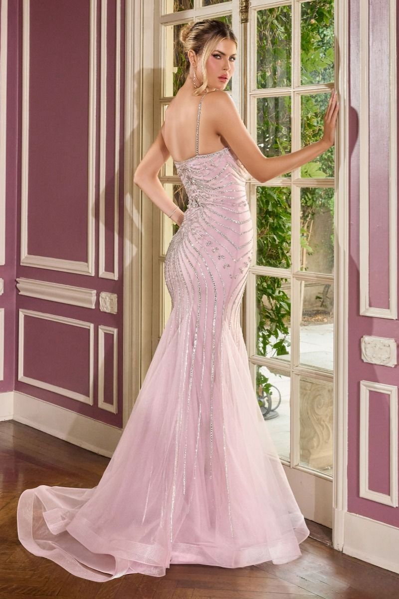Metallic Crystal Fitted Dress