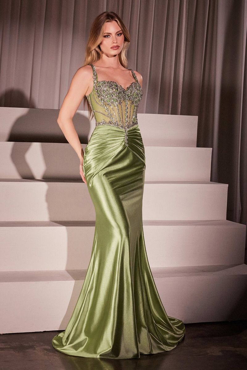 Valleria Beaded Fitted Evening Gown