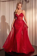 Velisse Luxe Beaded Overskirt Gown